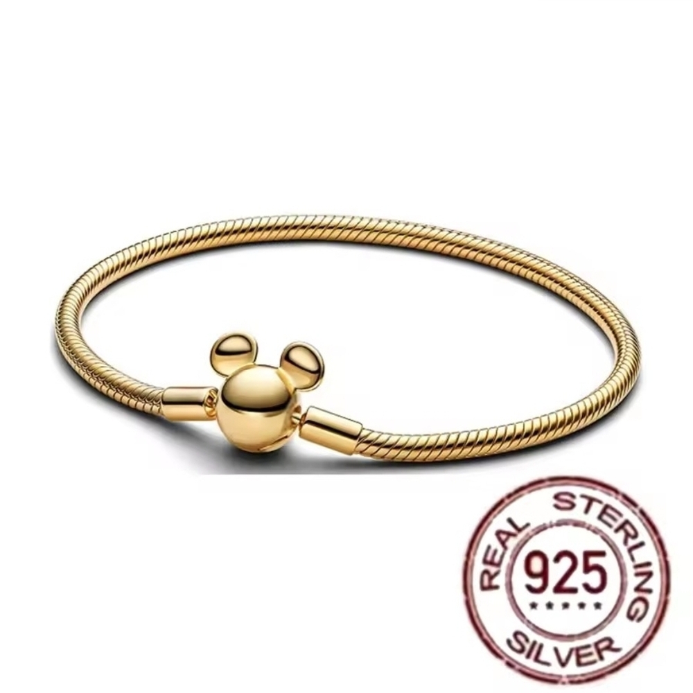 Gold Sterling Silver Bracelet with Iconic Charm 20cm-7,87 In
